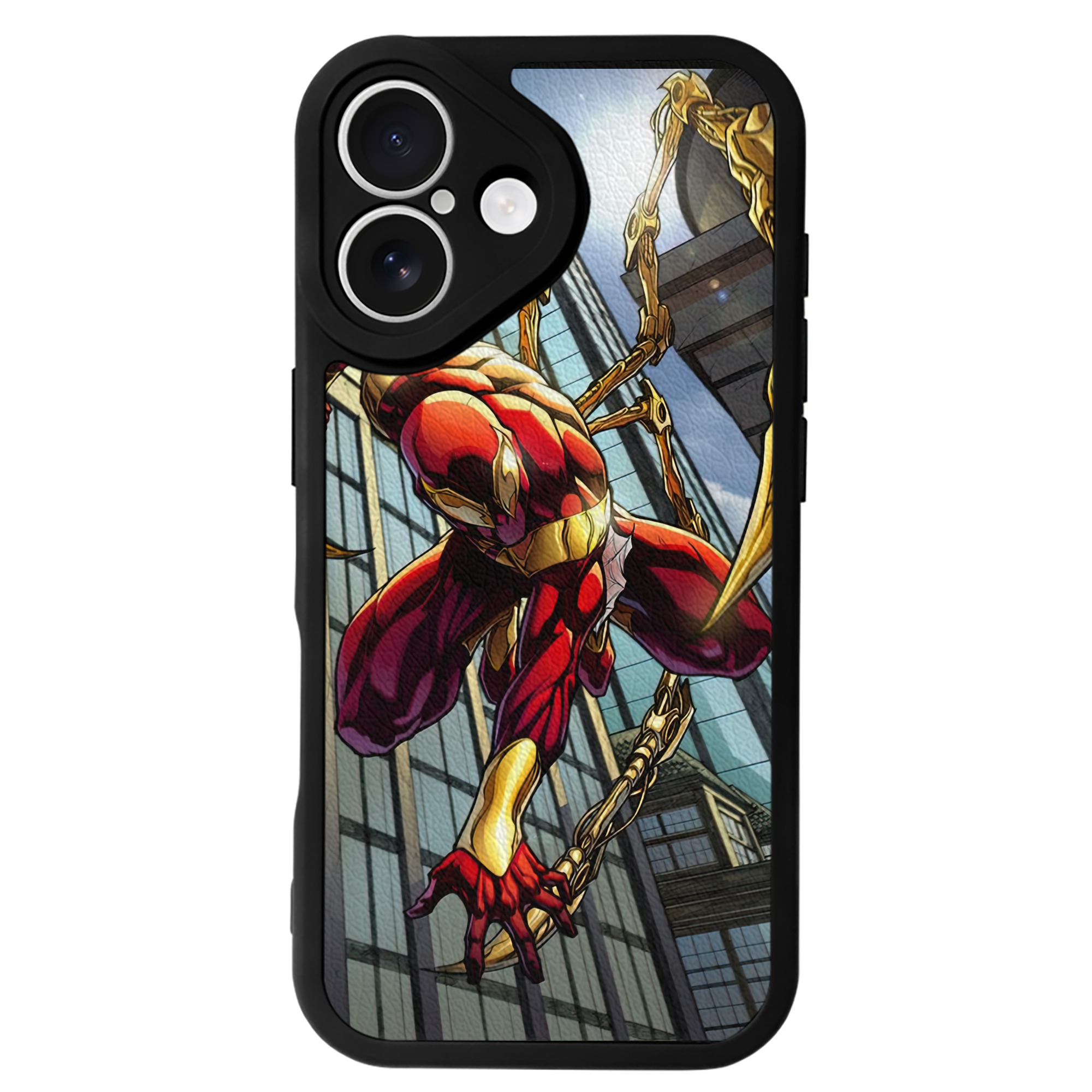 （画像用） Spider Man スパイダーマン 【iPhone 16シリーズ対応】シリコンスマホケース（レザー調） 材質：シリコン